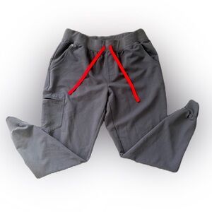 Figs Women’s Zamora Joggers Dark Gray (PO#5864) With Red Drawstring. Size Large